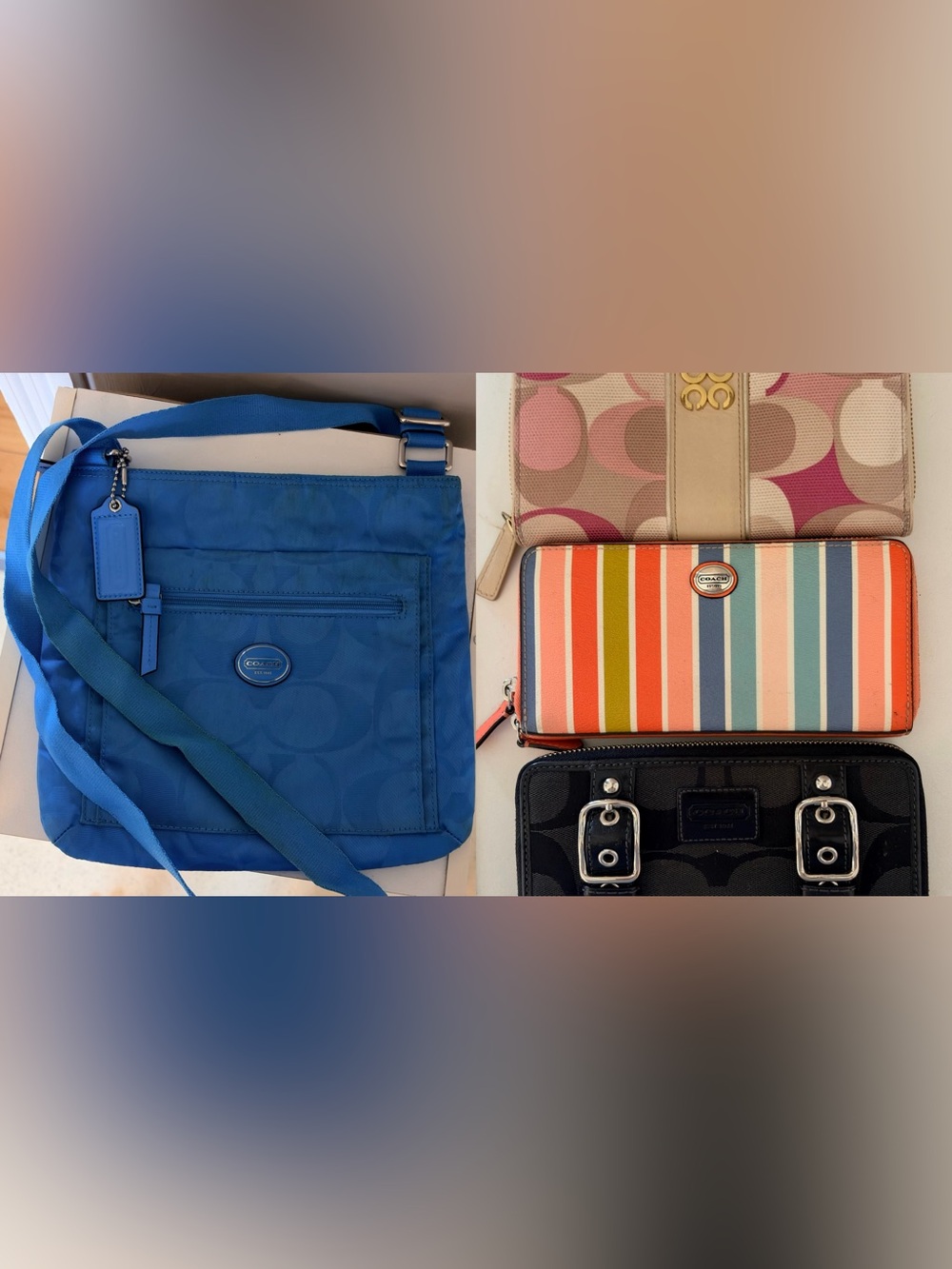 Bundle - Coach Crossbody and three full size wallets